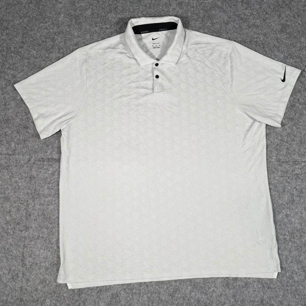 Nike‎ Golf Dri-FIT Polo Shirt 2 Button Mens 2XL Light Gray - Picture 2 of 8